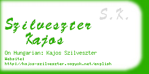 szilveszter kajos business card